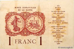 1 Franc MINES DOMANIALES DE LA SARRE FRANCE  1920 VF.51.02 TTB