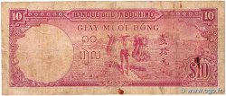 10 Piastres INDOCHINE FRANÇAISE  1947 P.080 B+
