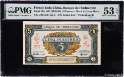 5 Piastres vert / gris vert INDOCHINE FRANÇAISE  1942 P.062b