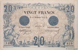 20 Francs NOIR FRANCE  1874 F.09.01 XF-
