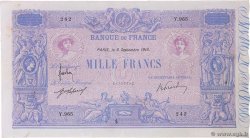 1000 Francs BLEU ET ROSE FRANCE  1916 F.36.30 VF+