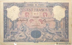 100 Francs BLEU ET ROSE FRANCE  1901 F.21.15