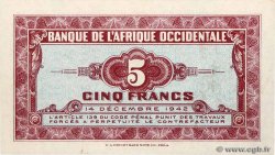 5 Francs  FRENCH WEST AFRICA  1942 P.28b EBC