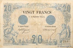 20 Francs NOIR FRANCE  1874 F.09.01 pr.TB