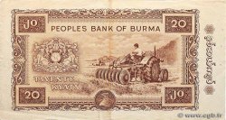 20 Kyats BURMA (VOIR MYANMAR)  1965 P.55 fVZ