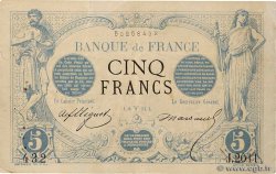 5 Francs NOIR FRANCE  1873 F.01.16 F+