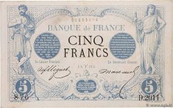 5 Francs NOIR FRANCE  1873 F.01.16 VF