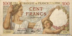 100 Francs SULLY FRANCE  1941 F.26.46