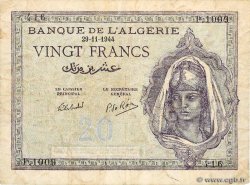 20 Francs ALGERIA  1944 P.092b