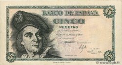 5 Pesetas SPAIN  1948 P.136a