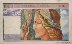 1000 Francs TRÉSOR PUBLIC FRANKREICH  1955 VF.35.01 fSS