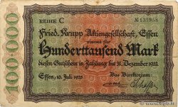 100000 Mark GERMANY Essen 1923 