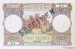 100 Francs Spécimen MOROCCO  1948 P.45s AU-