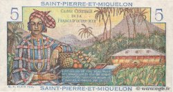 5 Francs Bougainville Numéro radar SAINT-PIERRE UND MIQUELON  1946 P.22 fST+