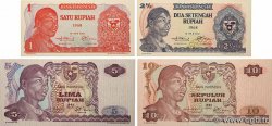 1 au 10 Rupiah Lot INDONESIEN  1968 P.102 au P. 105