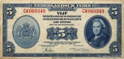 5 Gulden NETHERLANDS INDIES  1943 P.113a
