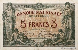 5 Francs BELGIUM  1914 P.075a