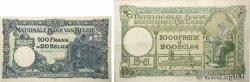 100 Francs - 20 belgas et 1000 Francs - 200 Belgas Lot BELGIQUE  1929 P.102 et P.104 TTB