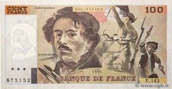 100 Francs DELACROIX imprimé en continu FRANKREICH  1990 F.69bis.01bE SS