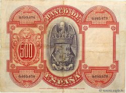 500 Pesetas SPAGNA  1927 P.073a q.BB