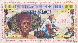 10 Nouveaux Francs sur 1000 Francs Pêcheur FRENCH ANTILLES  1960 P.02
