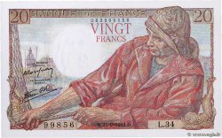 20 Francs PÊCHEUR FRANCE  1942 F.13.03 UNC-