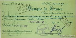 123280 Francs FRANCE regionalism and miscellaneous Pontoise 1943 Doc.Cheque AU