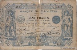 100 Francs ALGERIA  1907 P.074