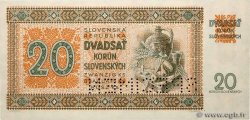20 Korun Spécimen SLOVAKIA  1942 P.07s UNC-