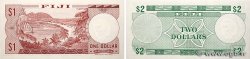 1 et 2 Dollars Lot FIDJI  1974 P.071b et P.072c pr.NEUF