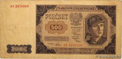 500 Zlotych POLOGNE  1948 P.140
