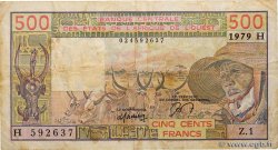 500 Francs ÉTATS DE L&nbsp;AFRIQUE DE L&nbsp;OUEST  1979 P.605Ha