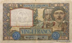 20 Francs TRAVAIL ET SCIENCE Petit numéro FRANCE  1939 F.12.01