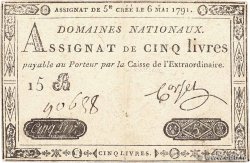 5 Livres FRANCE  1791 Ass.12a