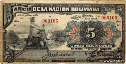 5 Bolivianos BOLIVIA  1911 P.105b
