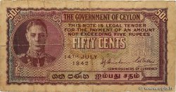 50 Cents CEILáN  1942 P.045a