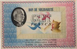 100 Francs BON DE SOLIDARITÉ FRANCE regionalism and miscellaneous  1941 KL.10C1