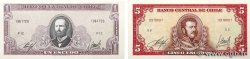 1 et 5 Escudos Lot CHILE  1964 P.136 et P.138