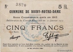 5 Francs FRANCE regionalism and miscellaneous Boiry-Notre-Dame 1915 JP.62-0170