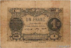 1 Franc Société Générale FRANCE regionalism and miscellaneous Paris 1871 JER.75.02A