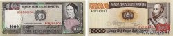 1000 et 5000 Bolivianos Lot BOLIVIA  1982 P.167a et P.167a