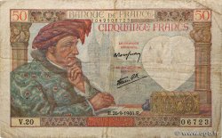 50 Francs JACQUES CŒUR FRANCE  1940 F.19.03