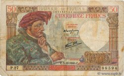 50 Francs JACQUES CŒUR FRANCE  1940 F.19.04