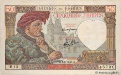 50 Francs JACQUES CŒUR FRANCE  1940 F.19.02