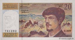 20 Francs DEBUSSY à fil de sécurité FRANCE  1993 F.66bis.04