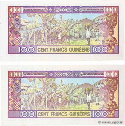 100 Francs Guinéens Lot GUINEA  1985 P.30a VZ