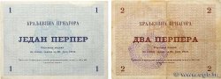 1 et 2 Perper Lot MONTENEGRO  1914 P.15 et P.16 VF