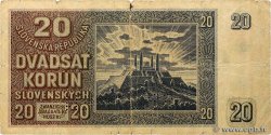 20 Korun Spécimen ESLOVAQUIA  1939 P.05s RC