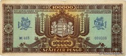 100000 Pengo HUNGARY  1945 P.121a VF-