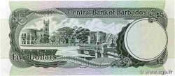 5 Dollars Petit numéro BARBADOS  1975 P.32a ST